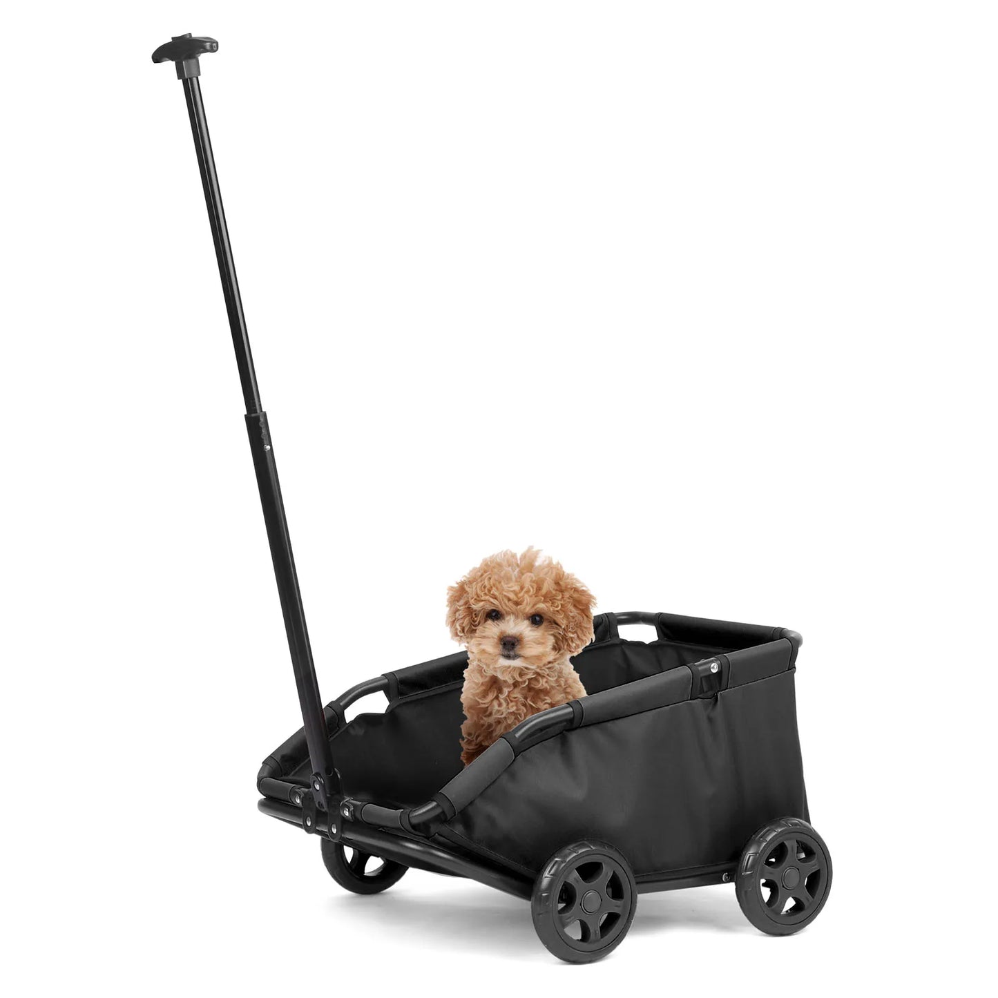 Small Pet Cart 4 Wheels Folding Dog Stroller Lightweight 360 Degree Rotating Trolley For Small Cats And Dogs