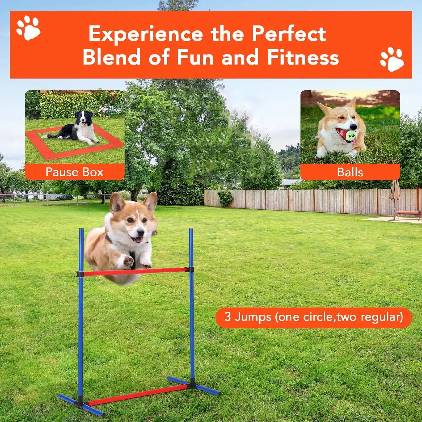 87 Pcs Dog Agility Training Kit Obstacle Course Set With 70 Inch Tunnel Outdoor