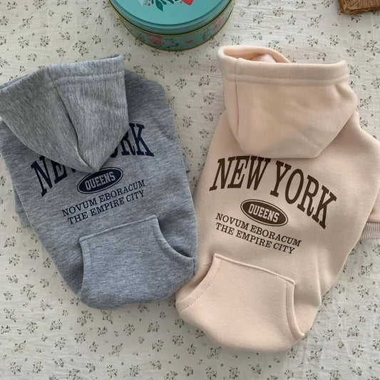 Autumn Winter Pet Sweatshirts for Bichon Frise Teddy Letter Print Hoodie Fleece