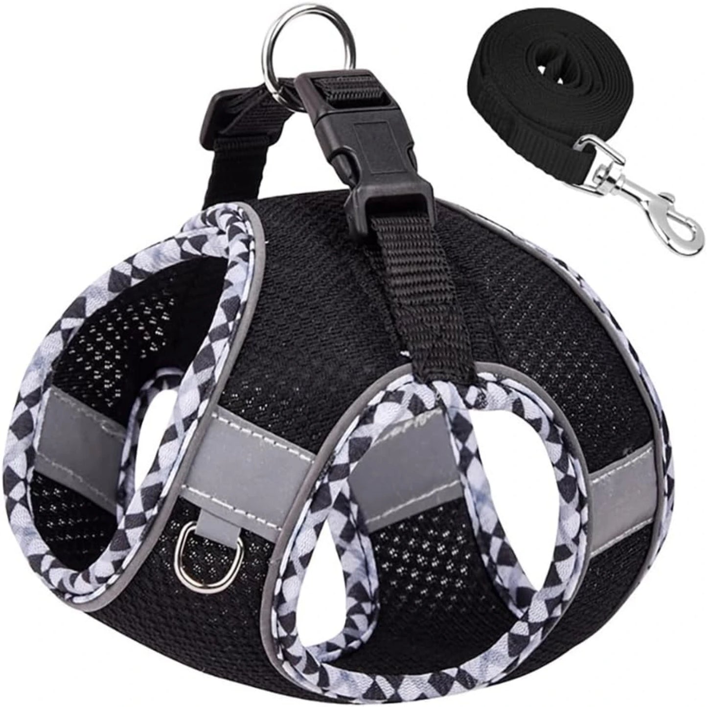 Small Medium Cozy Secure Reflective Adjustable Dog Harness Leash Set No Pull Step In Vest for Safe Walking