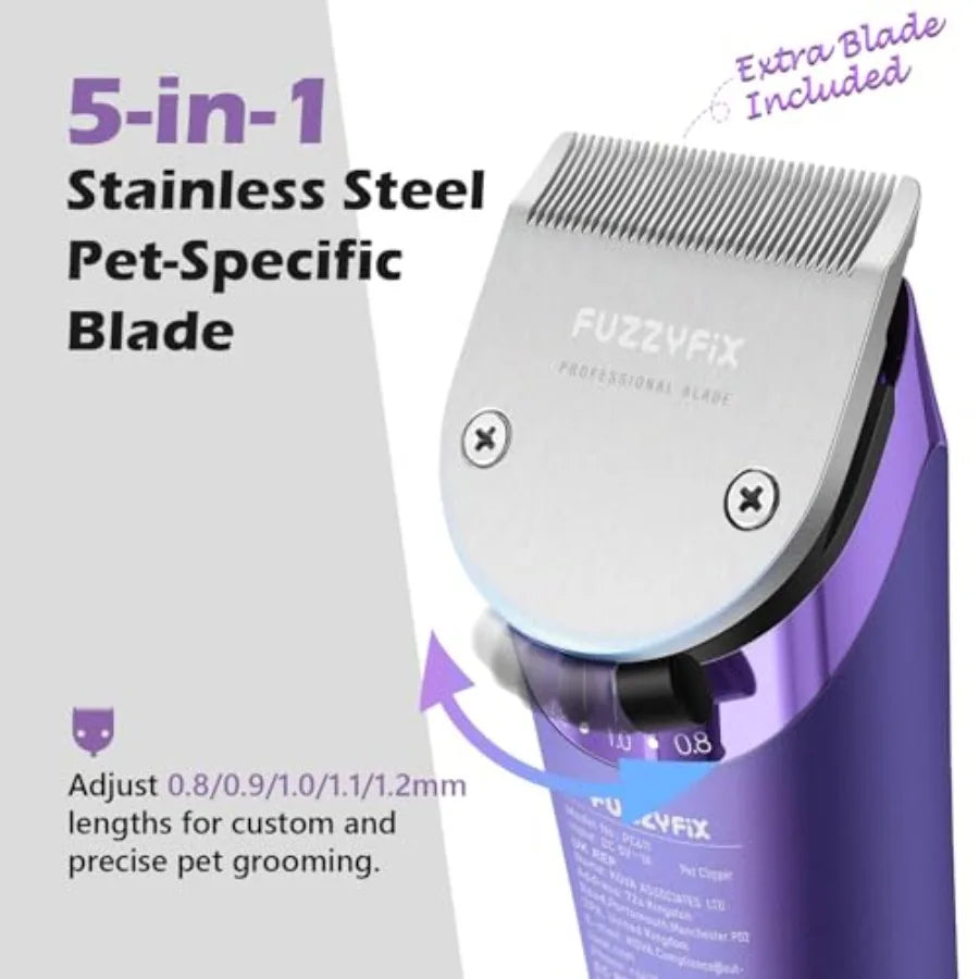 MDNG Cordless Pet Grooming Dual-Speed Clipper With 5-in-1 A5 Blade