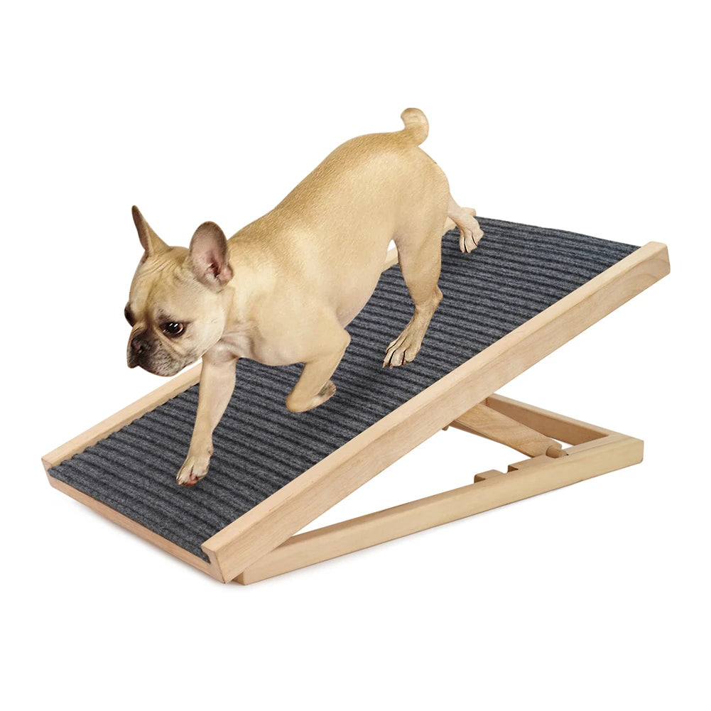 TWISTER.CK Dog Ramp Ladder Natural Pine Wooden Folding Anti Skid